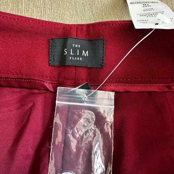 White House black market burgundy Women's stretch slim flare 8R - Picture 2 of 10